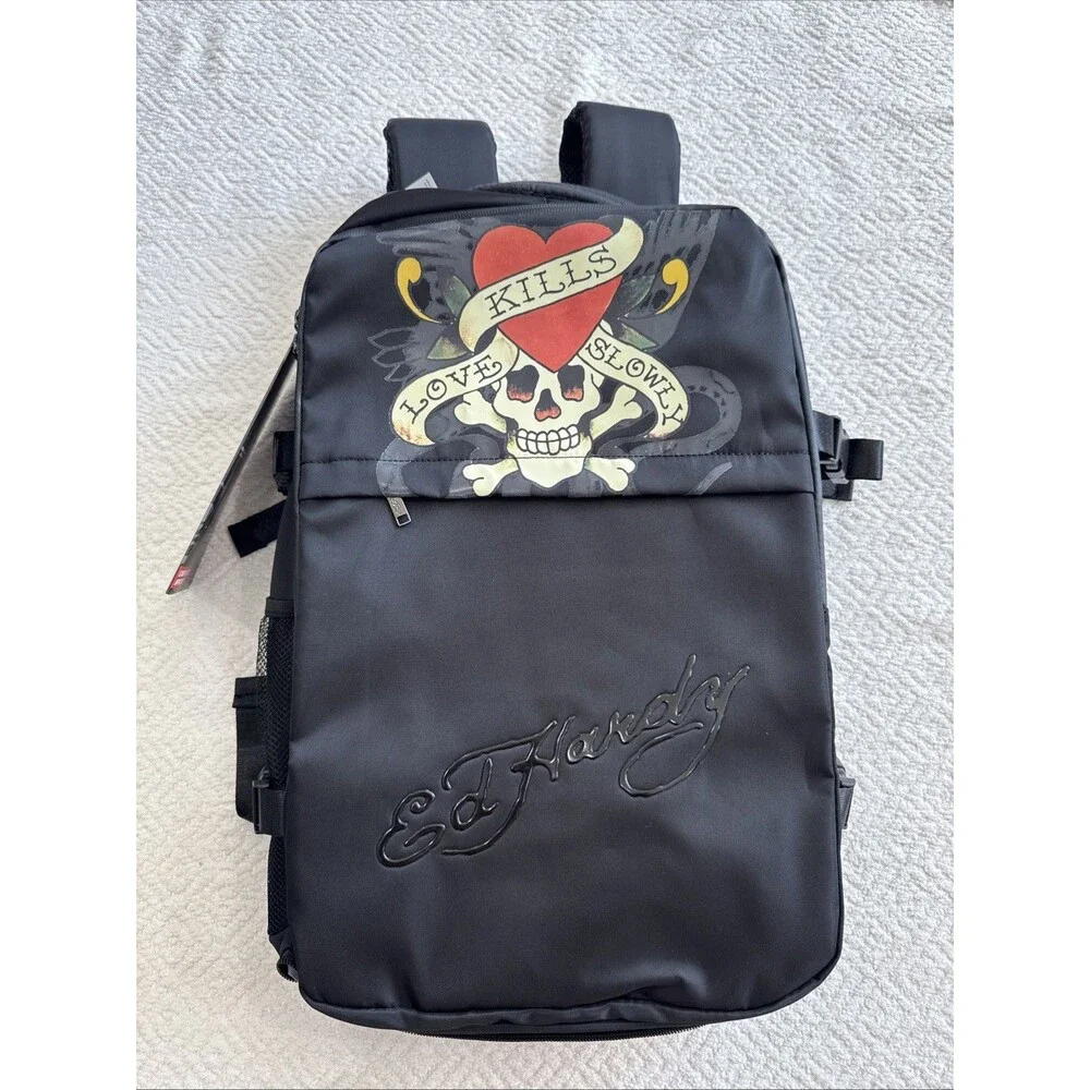 New Y2K Retro Ed Hardy Multi-Functional 2-in-1 Travel Backpack / Suitcase NWT